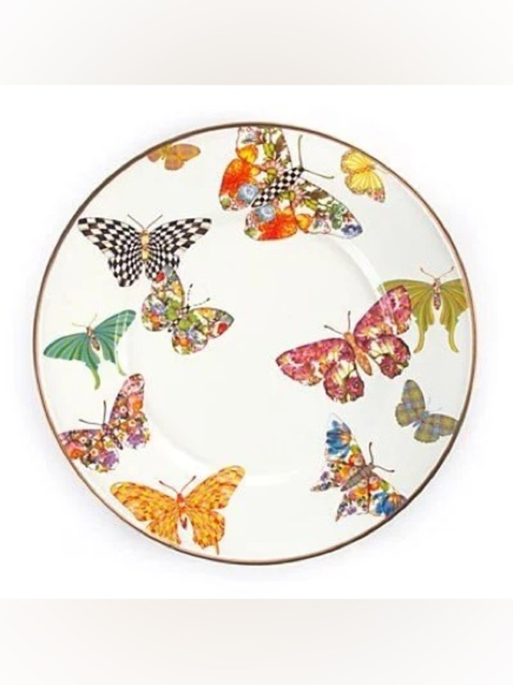MacKenzie-Childs Butterfly Garden Salad/Dessert Plate 8"